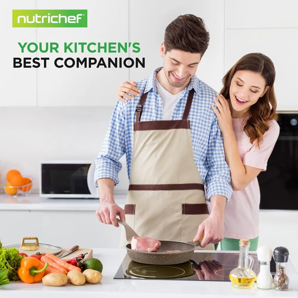 Nutrichef batterie de cuisine 22 pièces marbre bordeaux