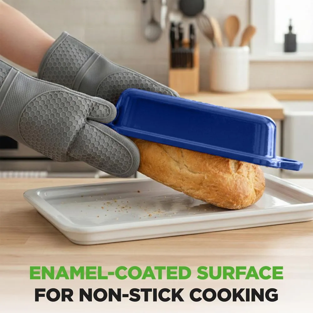 Nutrichef moule pain fonte émaillée 2,56 L bleue