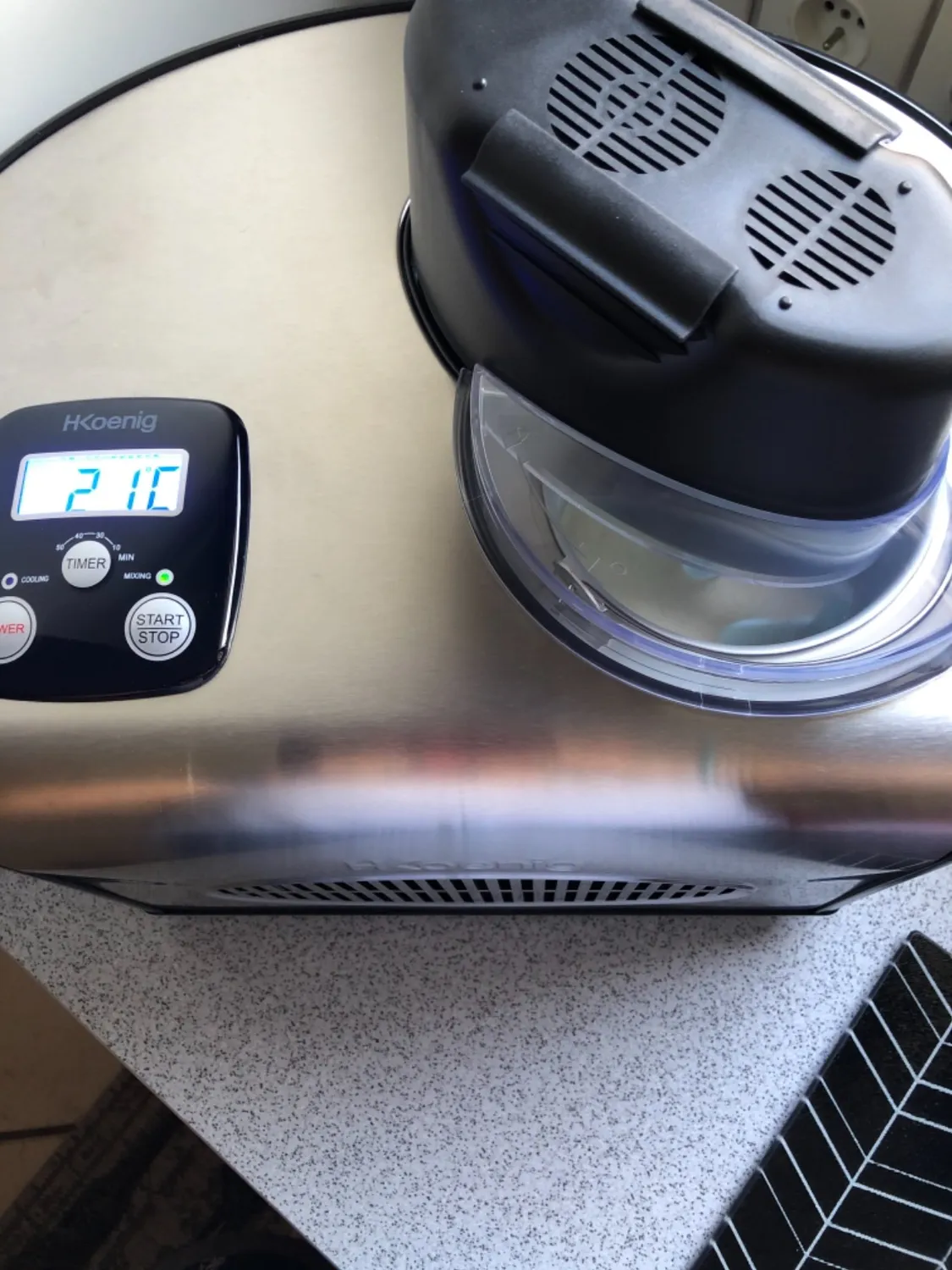 H.Koenig HF250 sorbetière turbine à glace 1,5 L compresseur