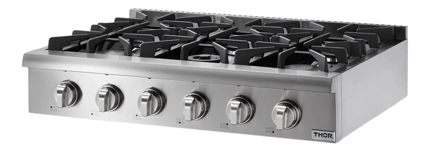 Thor 36 pouces table de cuisson gaz 6 brûleurs