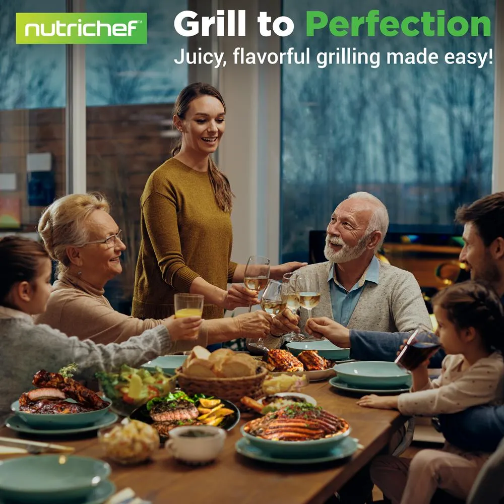 Nutrichef presse grill fonte manche hêtre viande