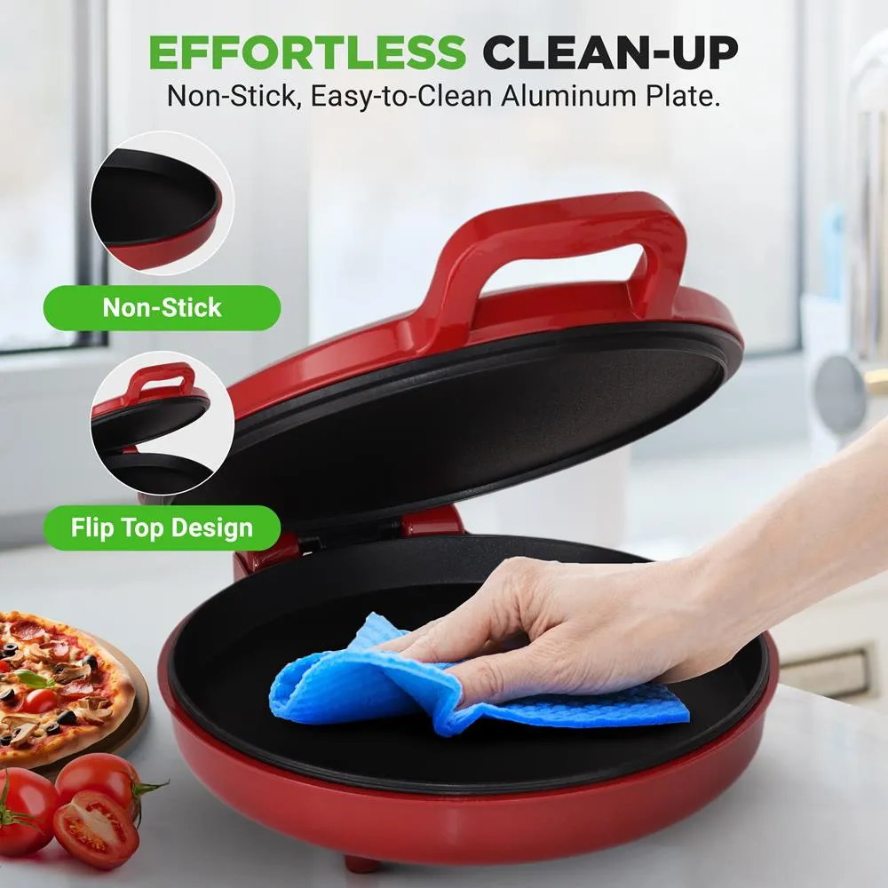 Nutrichef Four Pizza Électrique 12" Rouge 1500W