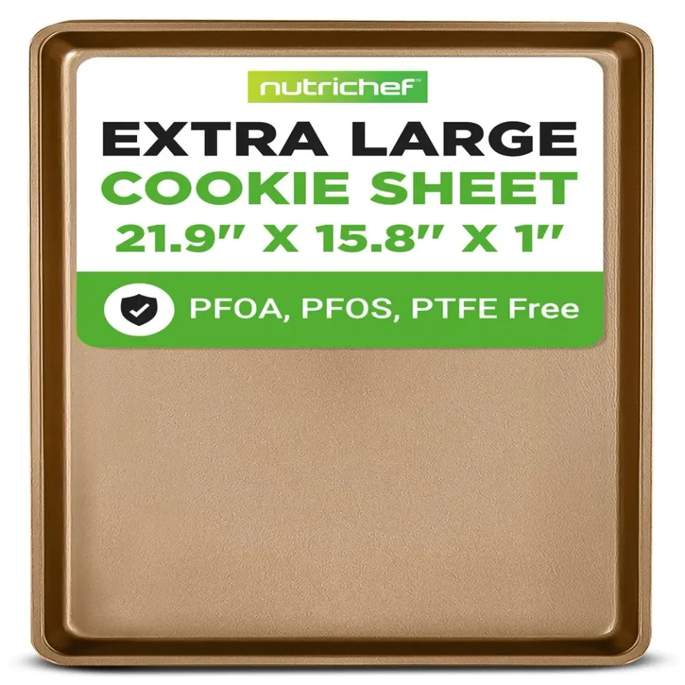Nutrichef plaque four XL 56x40 cm dorée antiadhésive