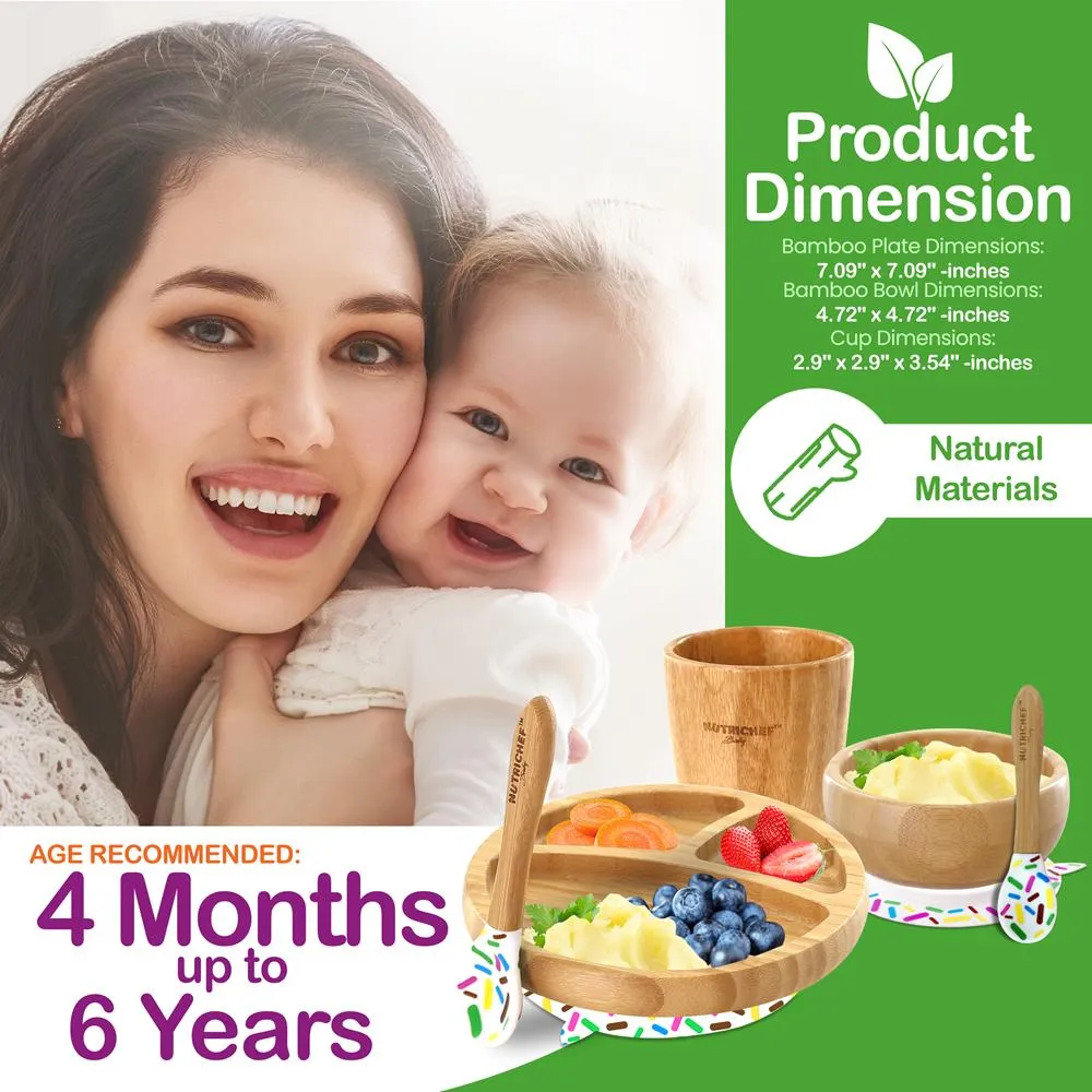 Nutrichef set vaisselle bébé bambou ventouse