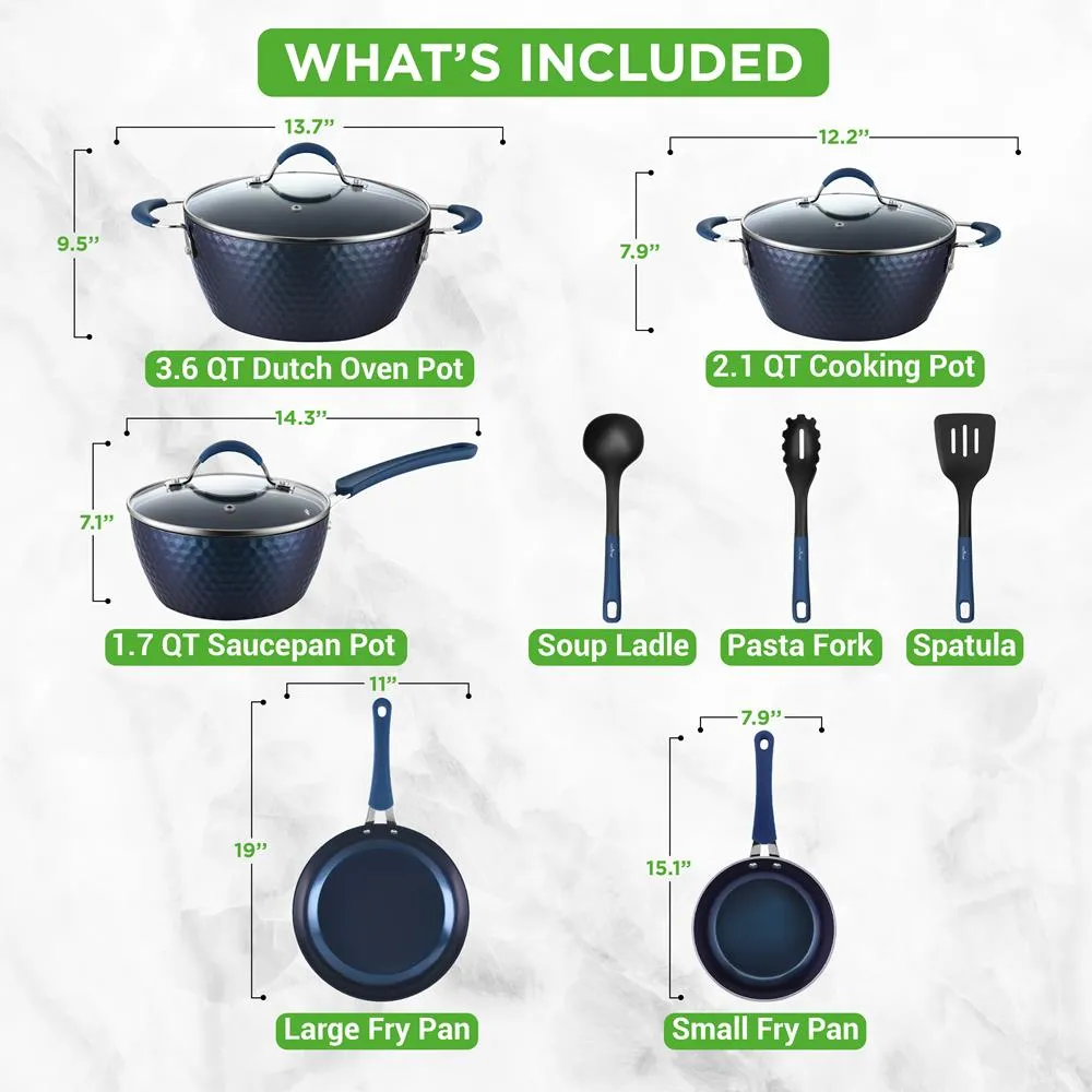 Nutrichef batterie 11 pièces céramique bleue induction