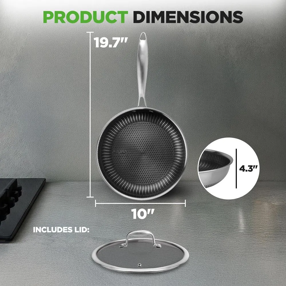 Nutrichef NC3PL10 poêle 25 cm inox avec couvercle