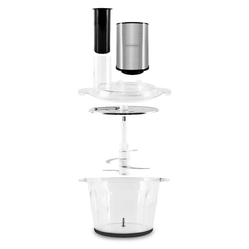 Kitchencook Hachoir Inox Multifonction 5en1 600W hachoir 3 L verre