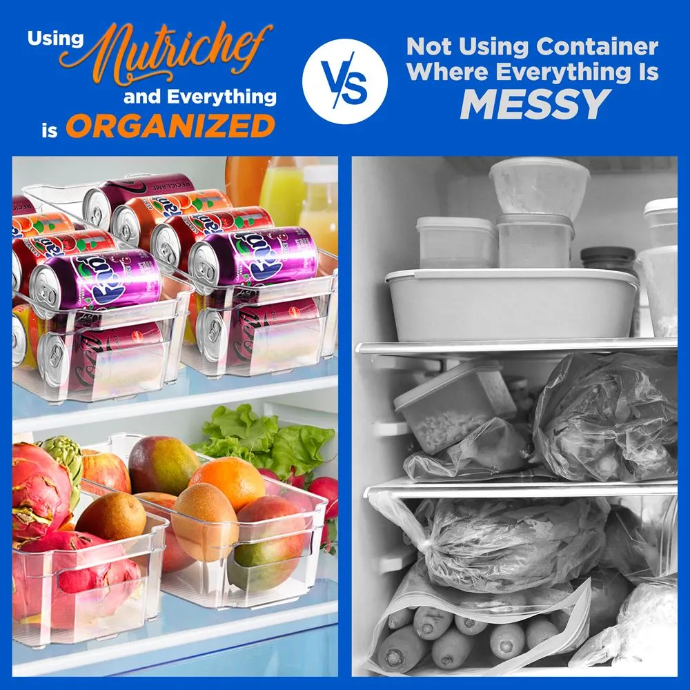 Nutrichef Organisateur Frigo Transparent 8 Pièces Sans BPA