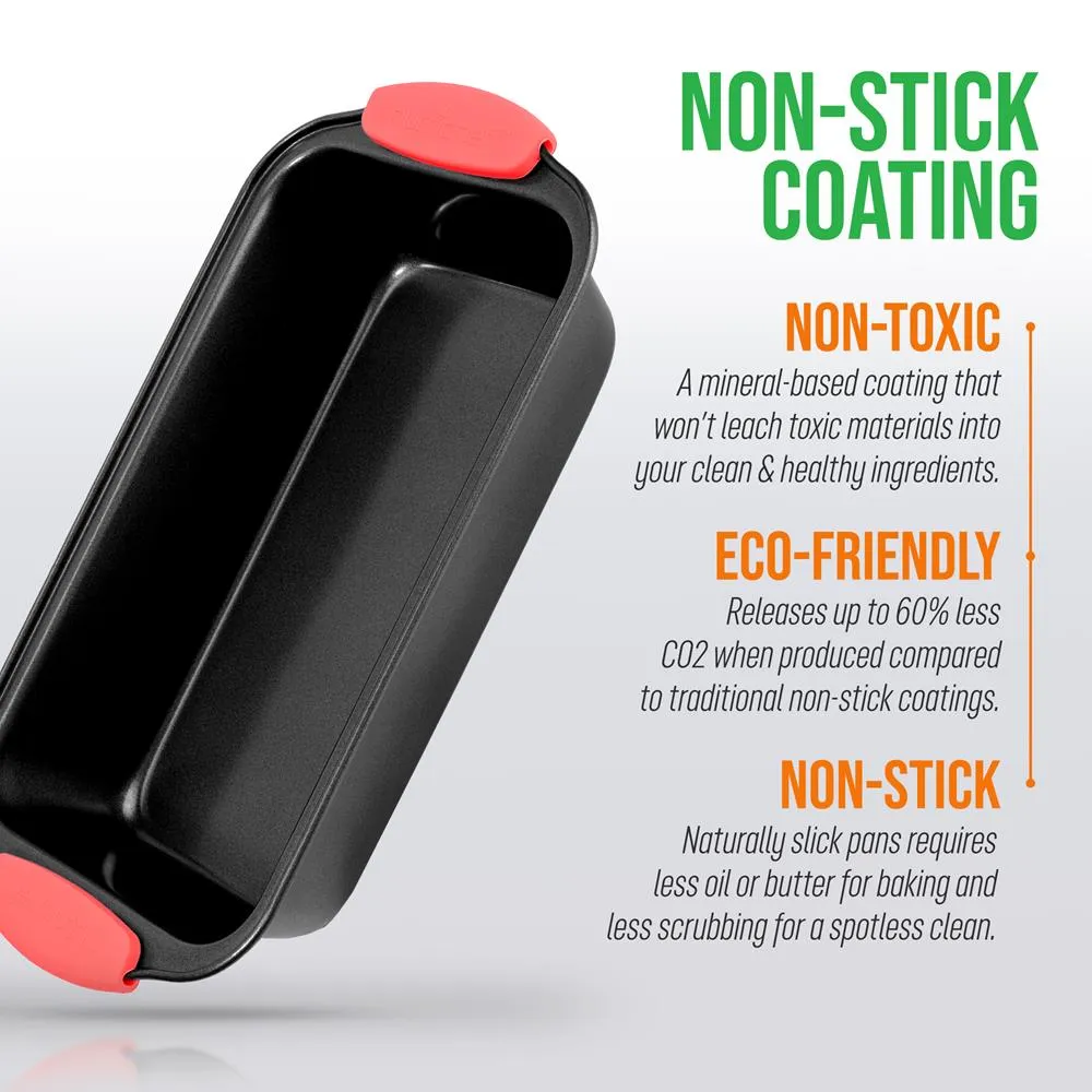Nutrichef moule à cake noir poignées silicone antiadhésif