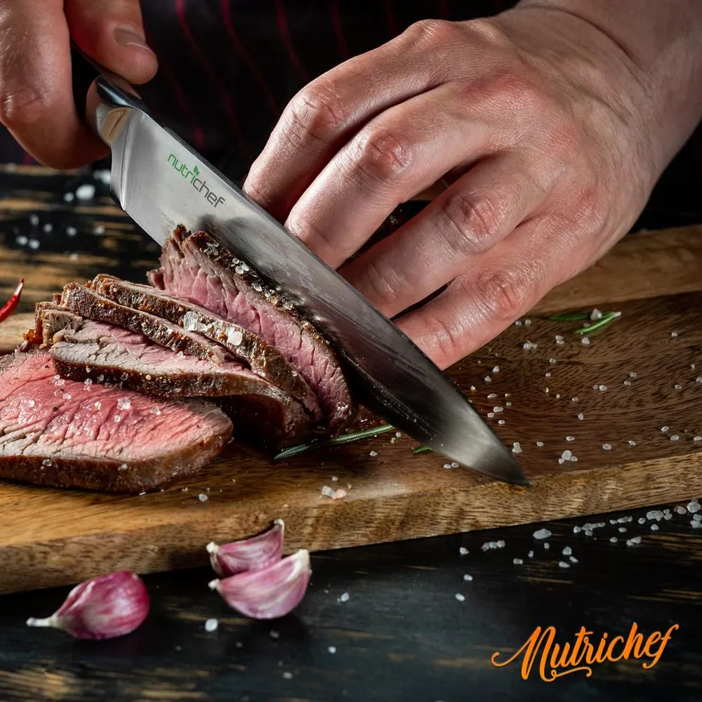 Nutrichef set couteaux 13 pièces bloc affûteur acier