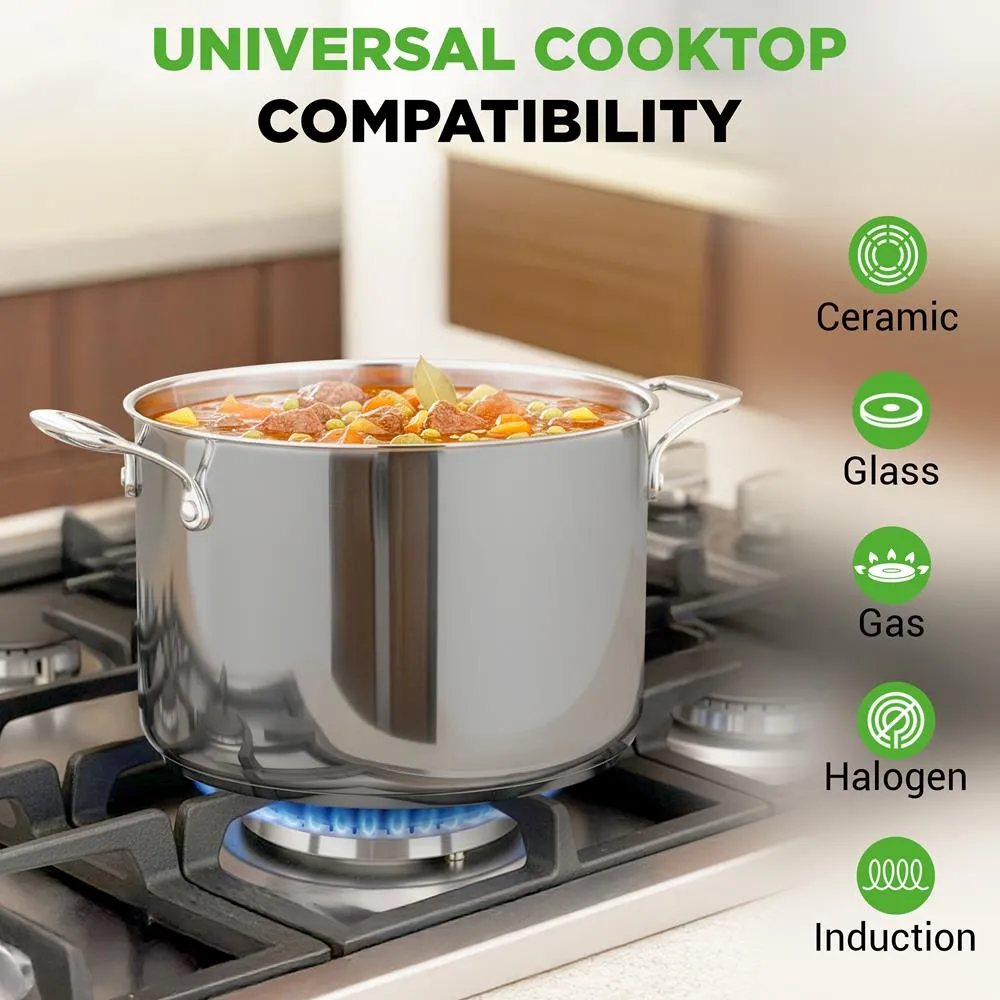 Nutrichef NCSP8 faitout inox 8 L couvercle verre