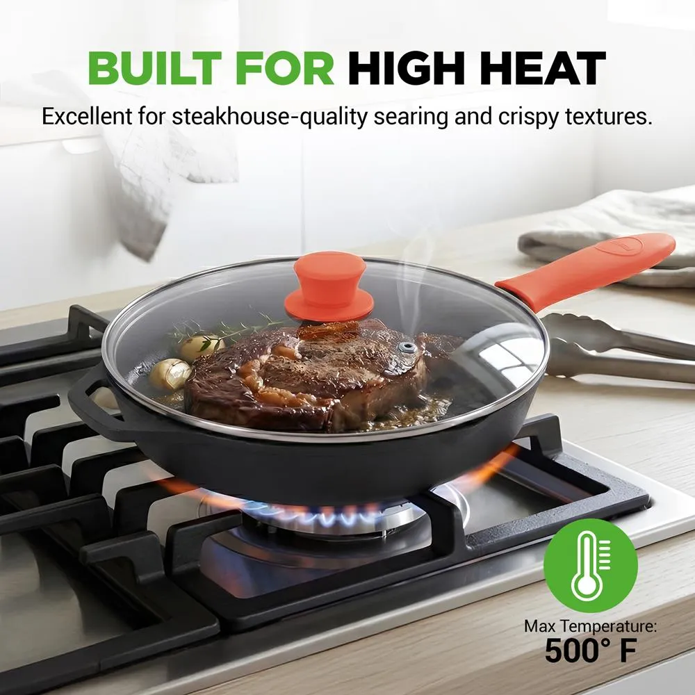 Nutrichef NCCI12 poêle fonte 30 cm avec couvercle induction
