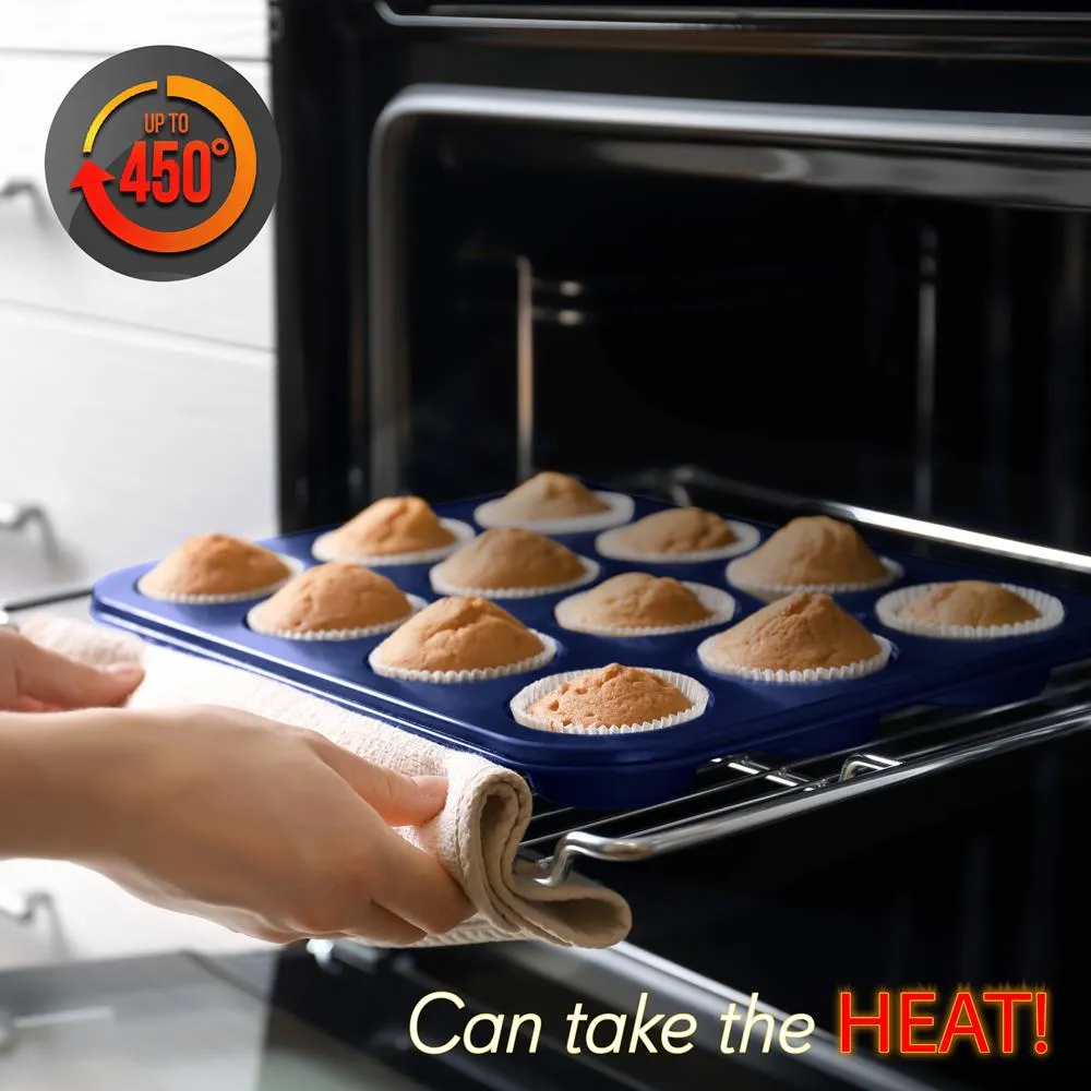 Nutrichef plaque moules muffins acier antiadhésive