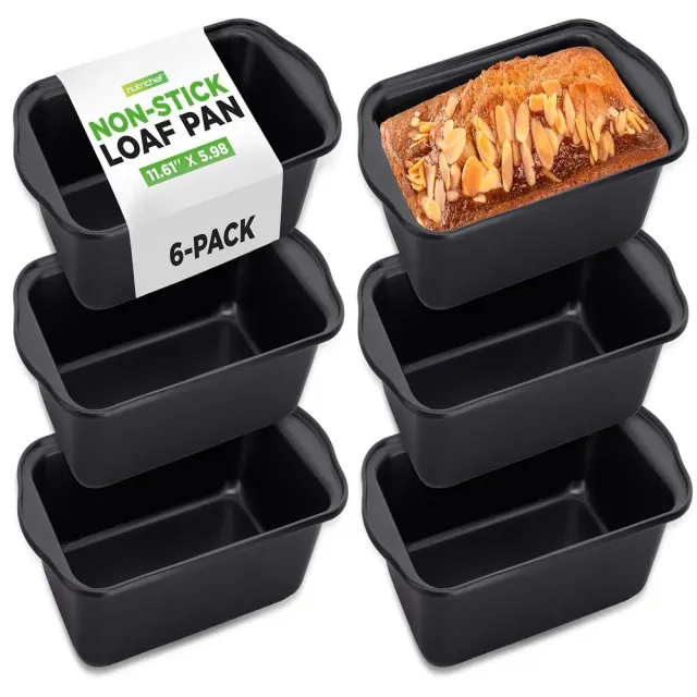 Nutrichef lot 6 moules cake acier noir antiadhésifs