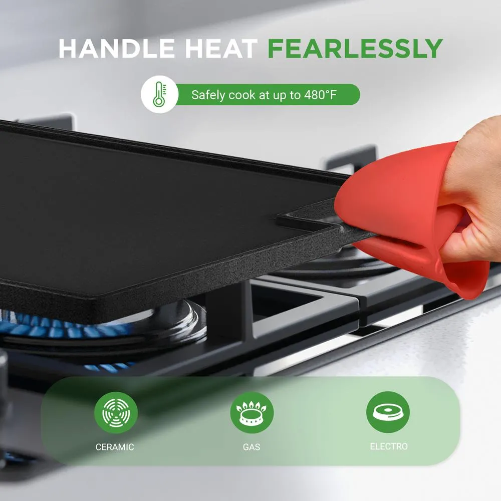 Nutrichef Grill Fonte Réversible Plancha 45 cm Double Face