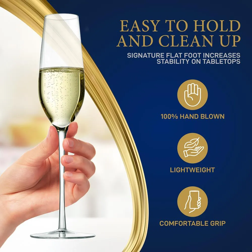 Nutrichef flûtes à champagne cristal lot de 2 207 ml