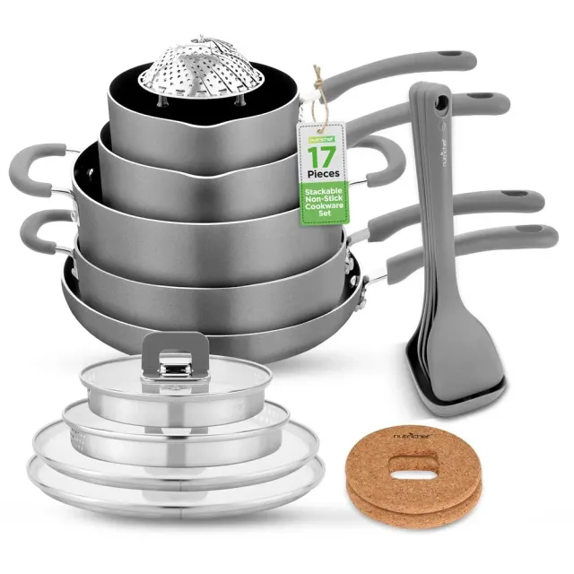 Nutrichef batterie cuisine 17 pièces induction noir