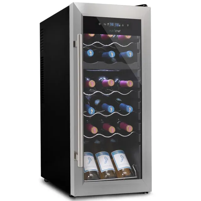Nutrichef cave à vin 18 bouteilles inox 50,9 L