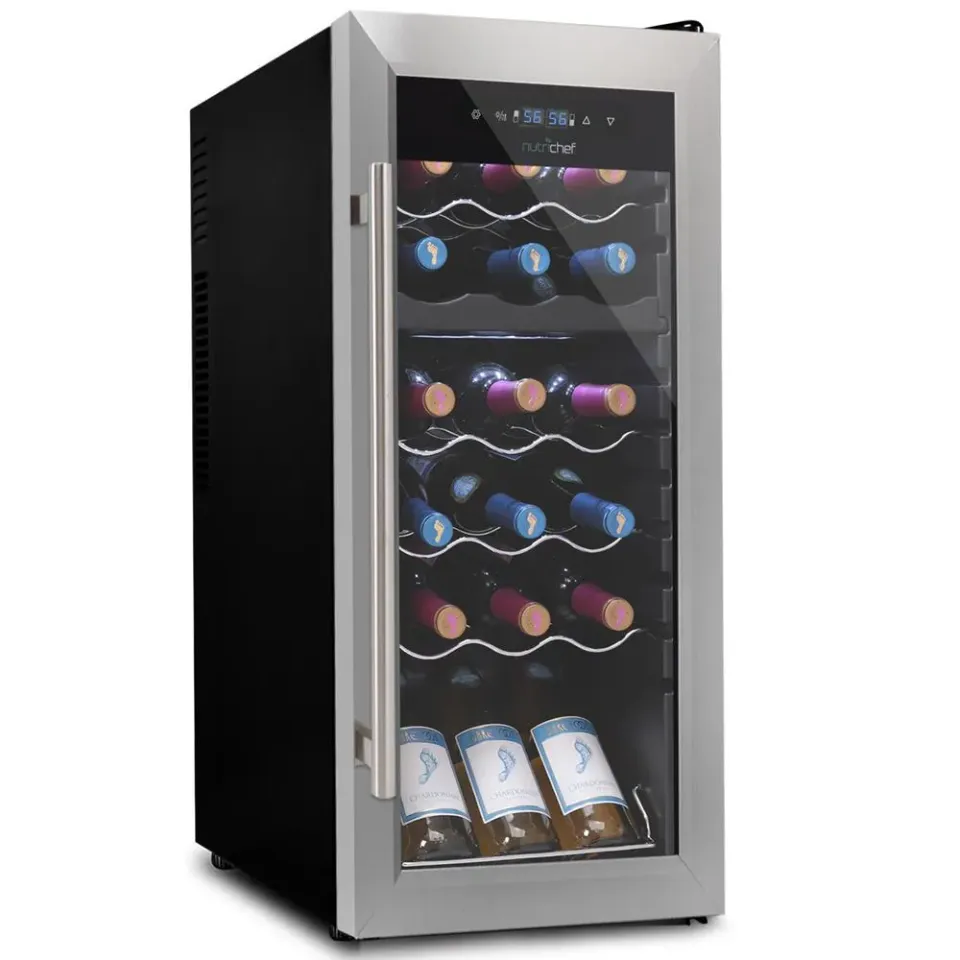 Nutrichef cave à vin 18 bouteilles inox 50,9 L
