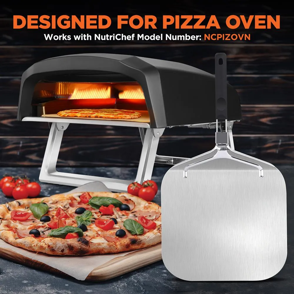 Nutrichef NCPIZOVN pelle à pizza alu pliable 63 cm