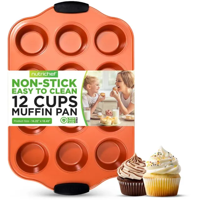 Nutrichef moule 12 muffins cuivre antiadhésif