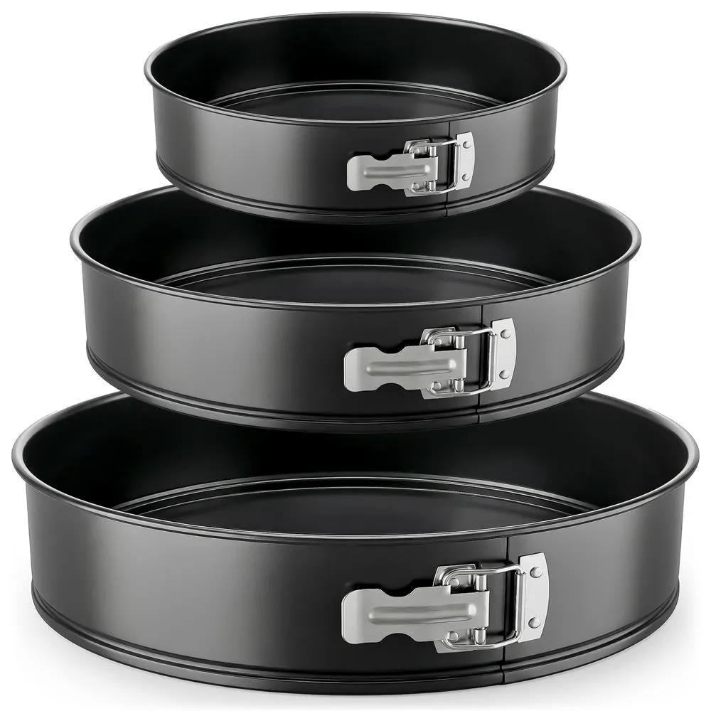 Nutrichef Moules à charnière 3 pièces antiadhésifs noirs
