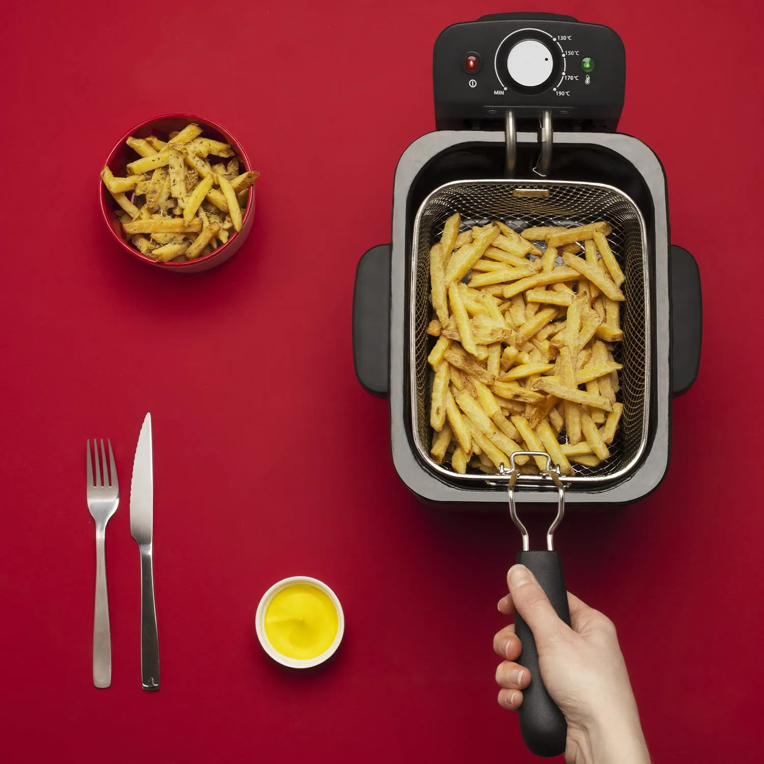 H.Koenig DFX500 Friteuse 3L Inox 2200W Anti-odeur