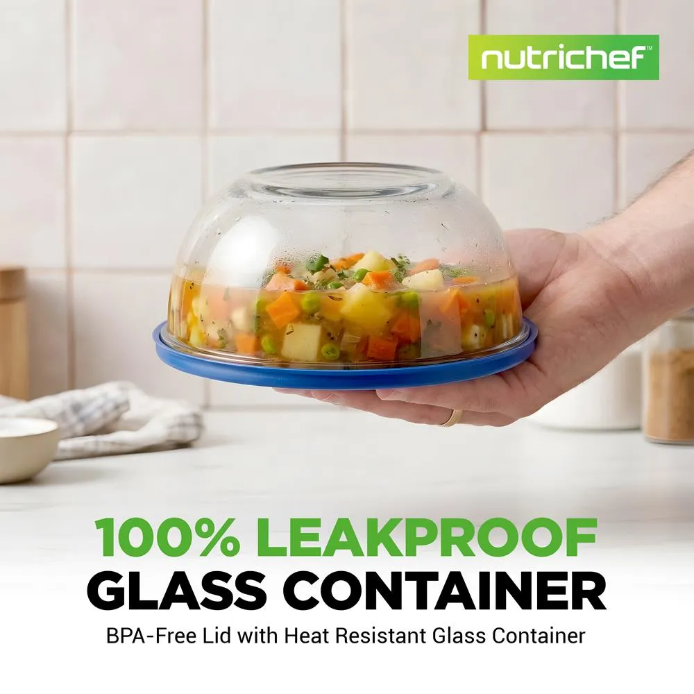 Nutrichef saladiers verre borosilicate 4 pièces avec couvercles