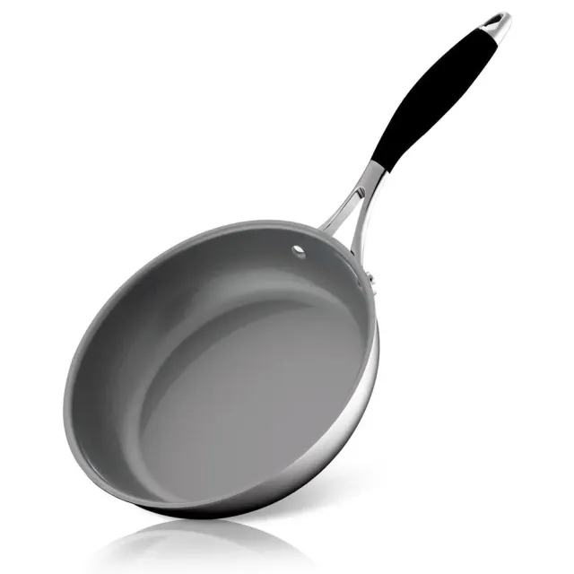 Nutrichef poêle inox 8 pouces revêtement céramique
