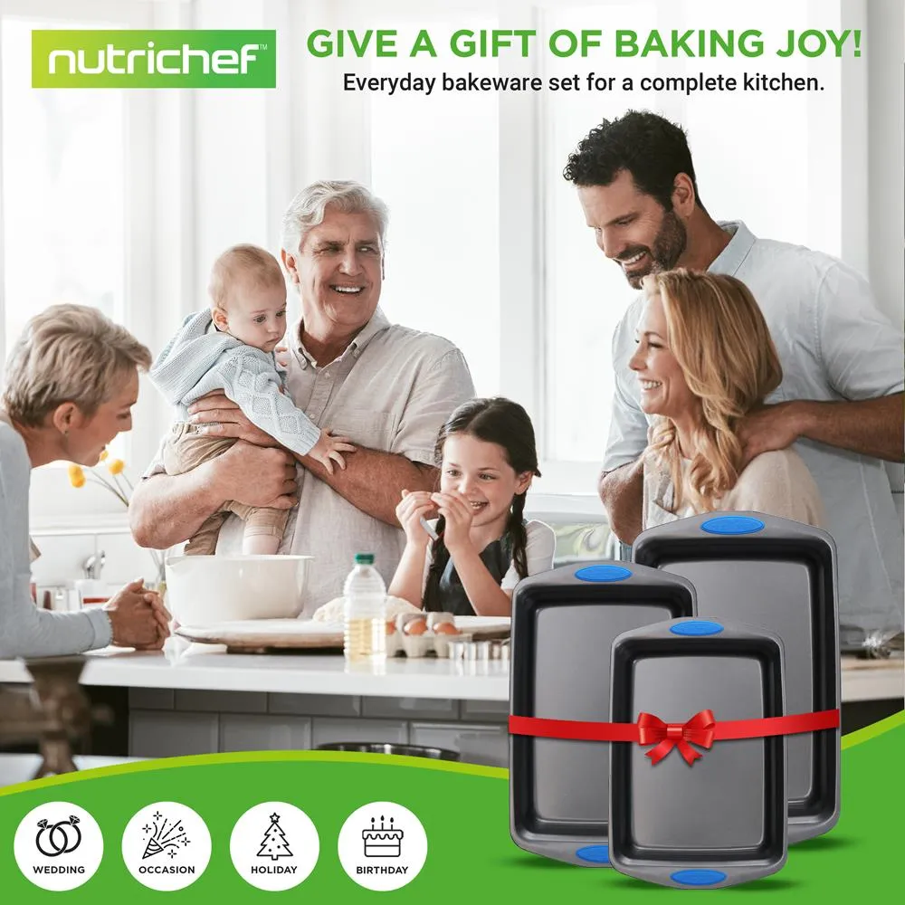 Nutrichef NCRL3SGRY lot 3 plaques four gris antiadhésif