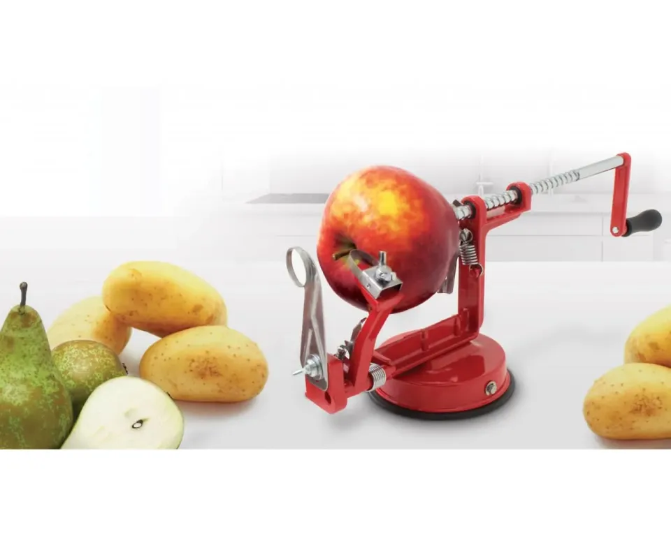 Kitchencook épluche-pomme 3 en 1 manuel métal spirale