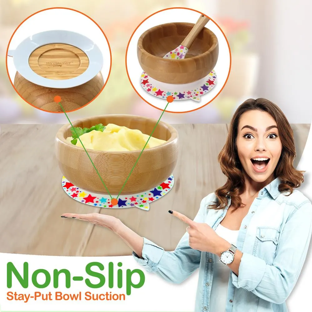 Nutrichef set repas bébé bambou étoiles 5 pièces