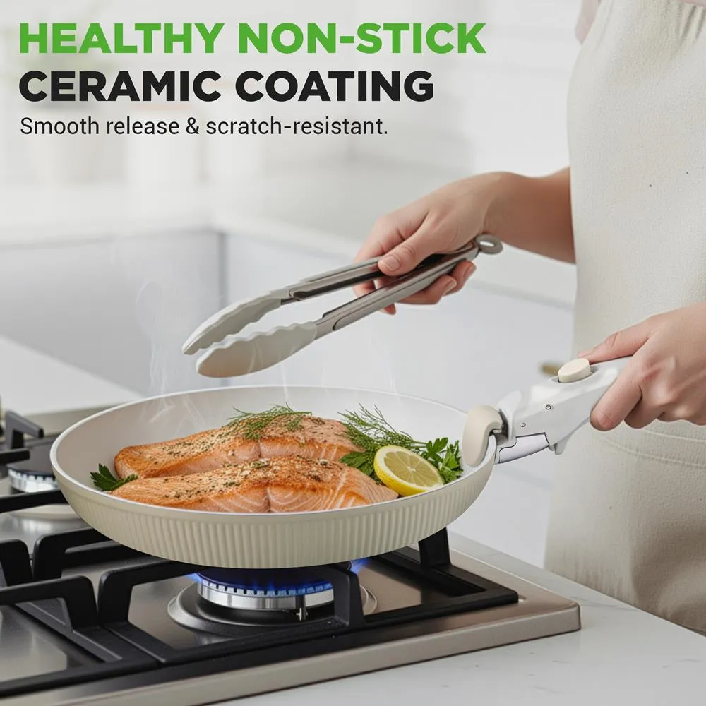 Nutrichef batterie cuisine céramique 18 pièces verte