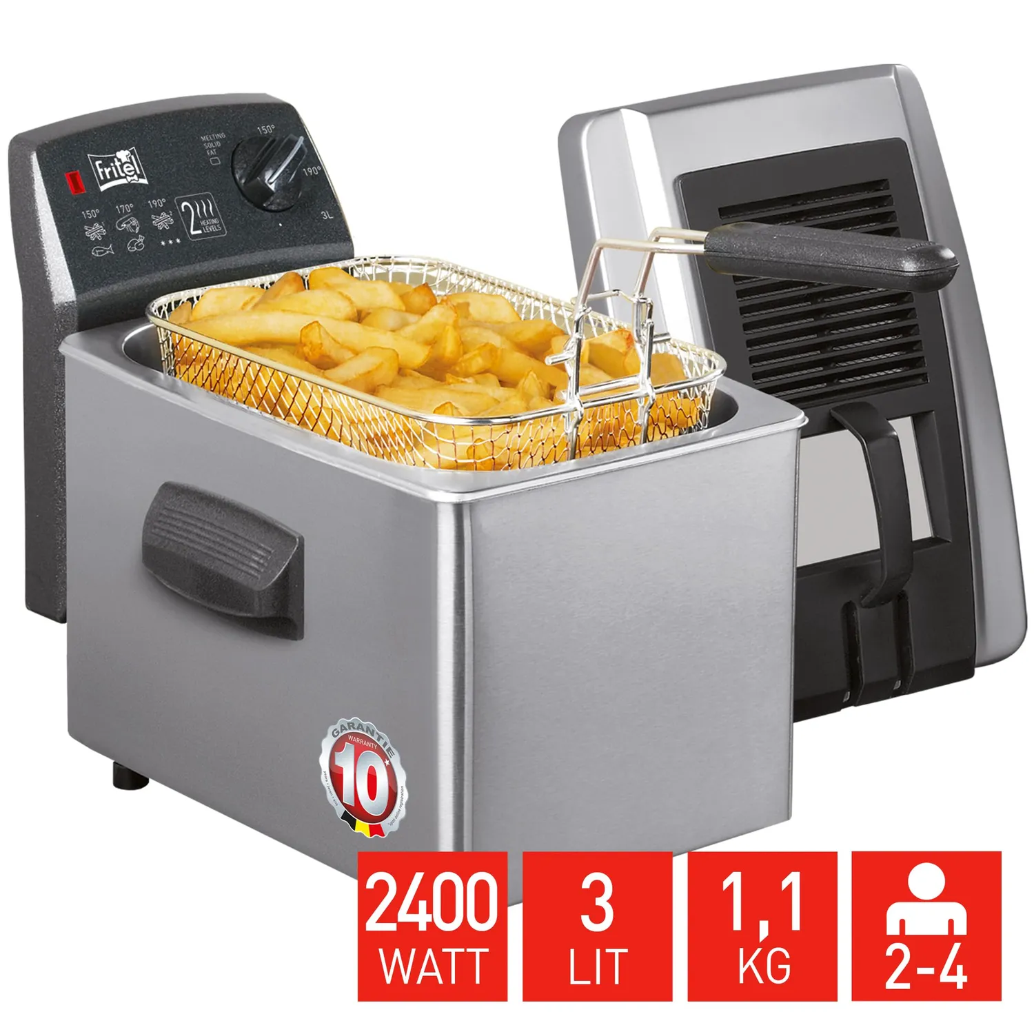 Fritel Turbo SF 4170 friteuse 3L couvercle filtre et fenêtre
