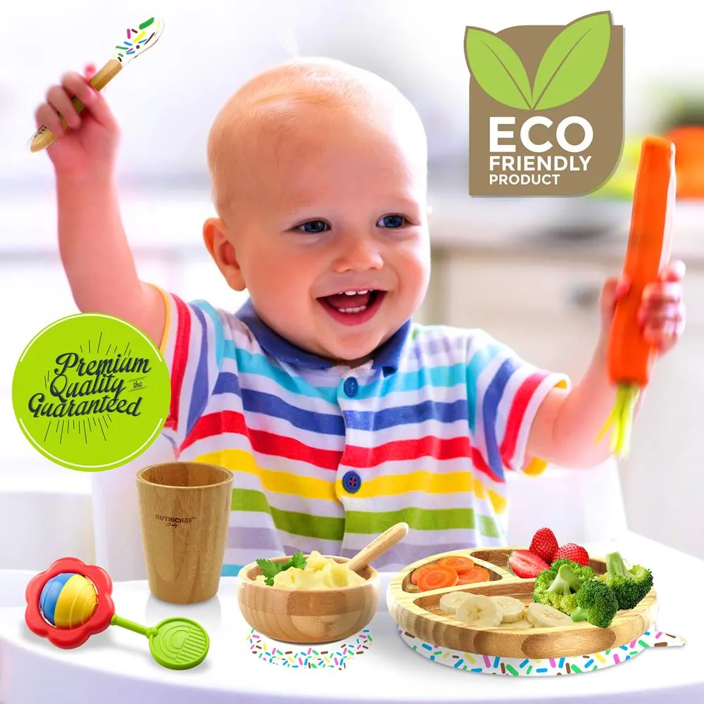 Nutrichef set vaisselle bébé bambou ventouse