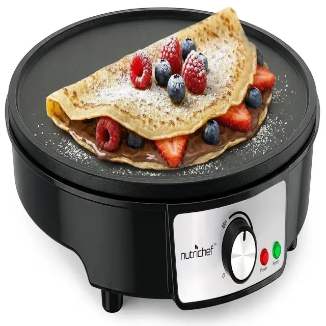 Nutrichef Crêpière Électrique 30 cm Antiadhésive 1200 W