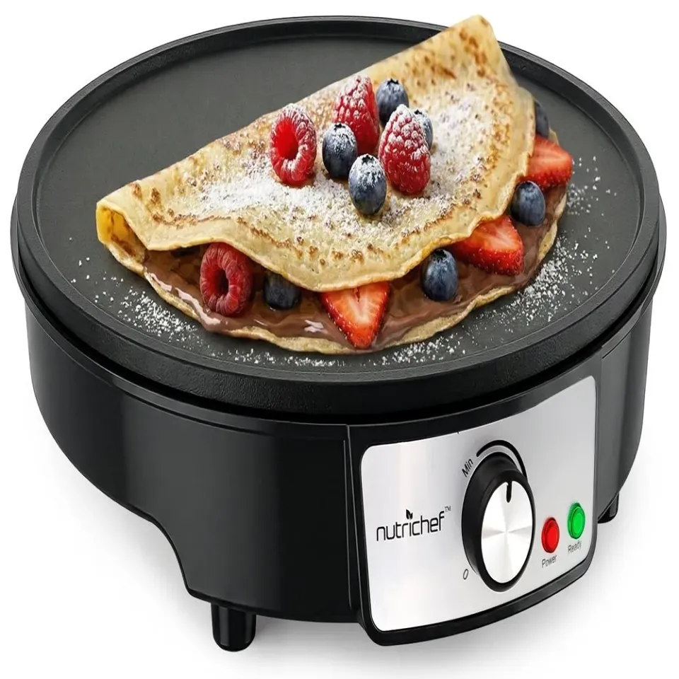 Nutrichef Crêpière Électrique 30 cm Antiadhésive 1200 W