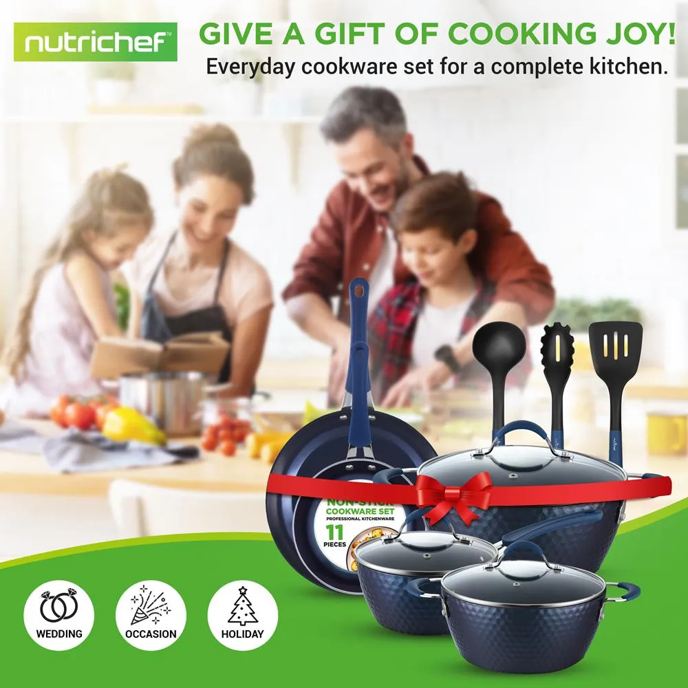 Nutrichef batterie 11 pièces céramique bleue induction