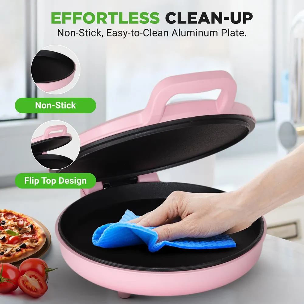 Nutrichef Four à Pizza Comptoir 12 Pouces Rose 1500 W