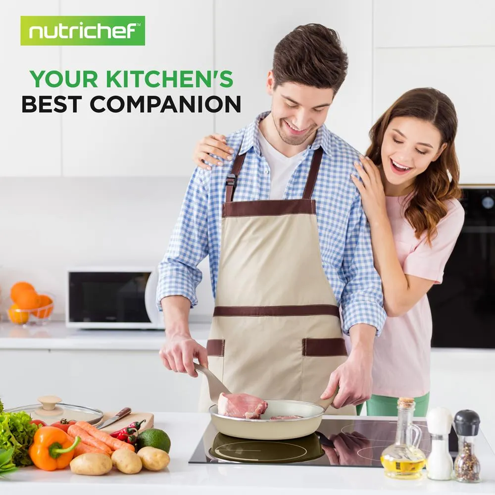Nutrichef batterie de cuisine 54 pièces céramique taupe