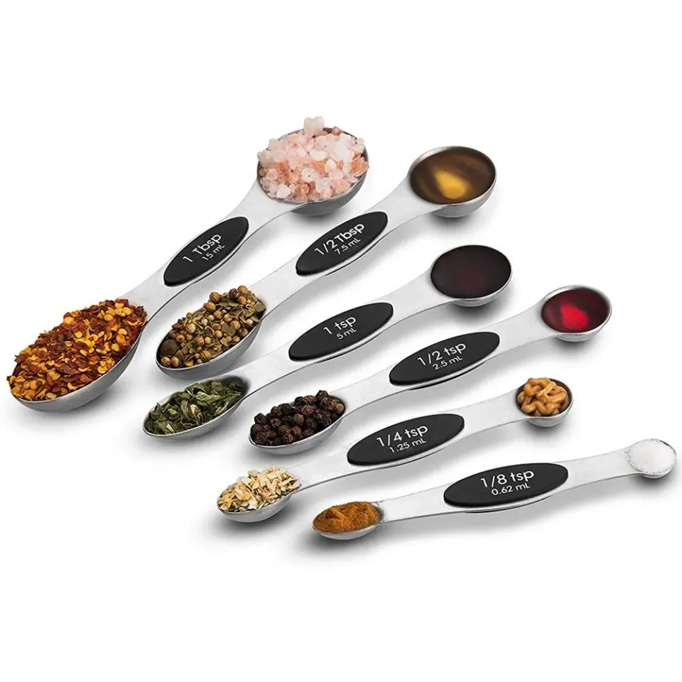 Nutrichef Set 6 cuillères doseuses inox magnétiques