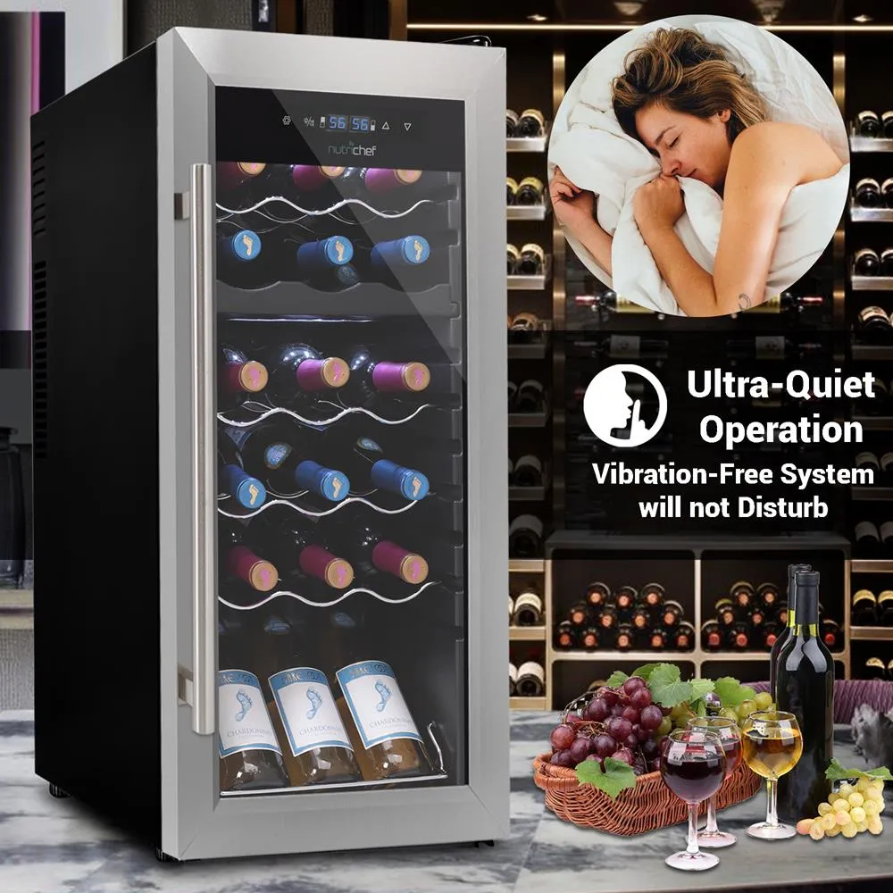 Nutrichef cave à vin 18 bouteilles inox 50,9 L