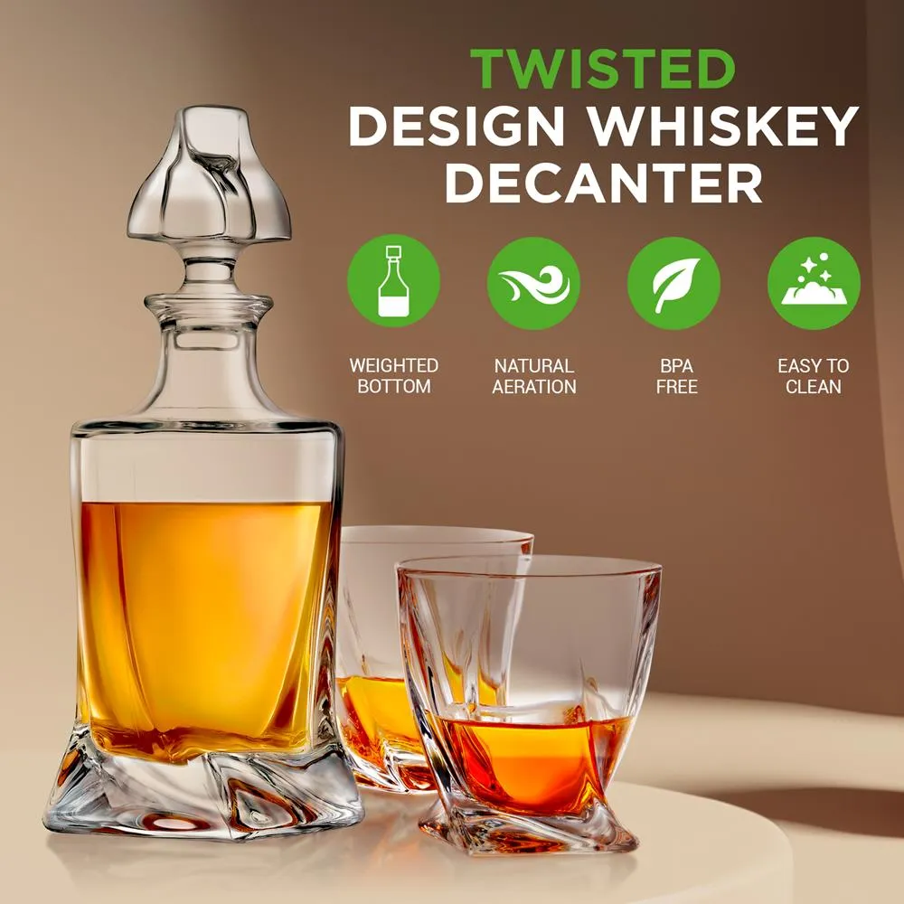Nutrichef NCGD4C981 carafe à whisky cristal 750 ml + 4 verres