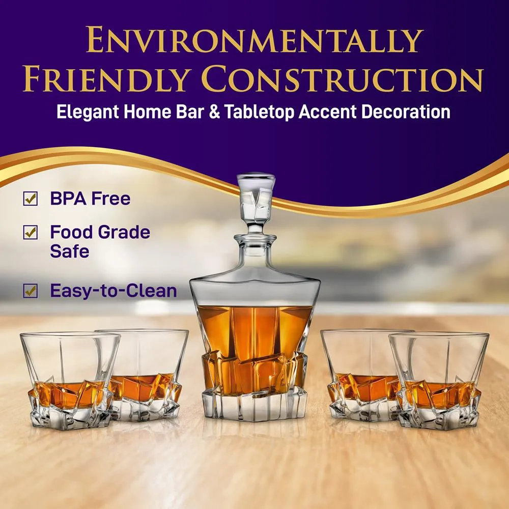Nutrichef carafe whisky cristal 800 ml + 4 verres
