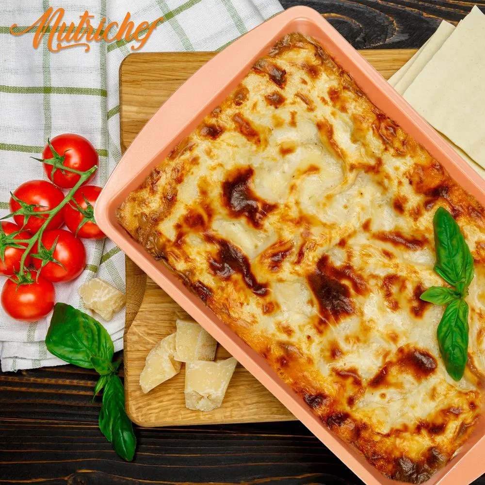 Nutrichef plat à four acier avec couvercle antiadhésif
