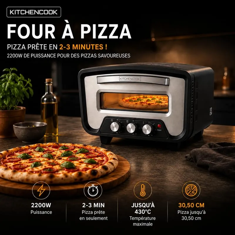 Kitchencook K Pizza Lite four à pizza 430°C 2200W