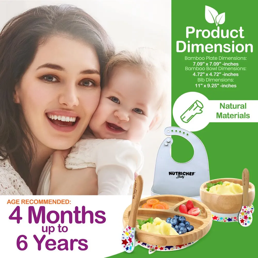 Nutrichef set repas bébé bambou étoiles 5 pièces