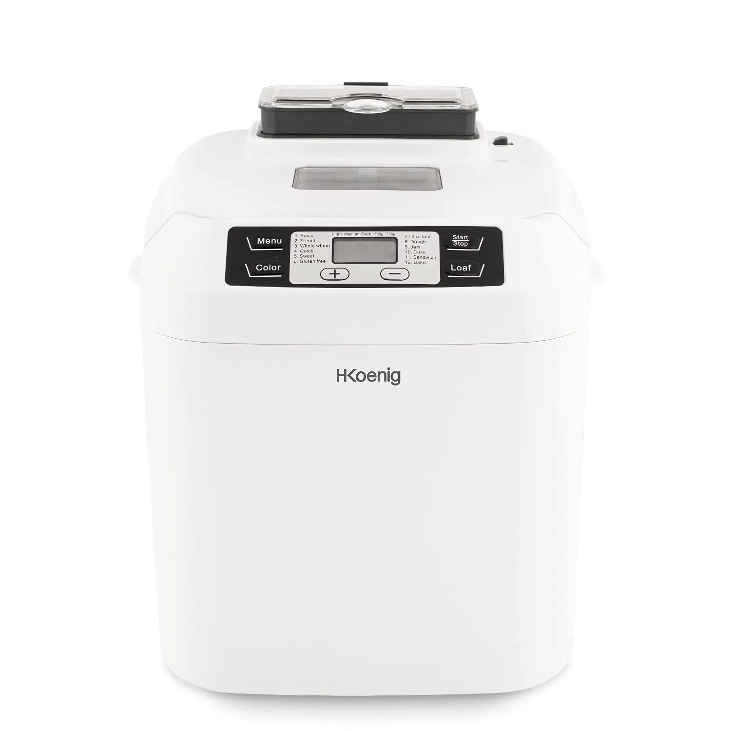 H.Koenig BAKE340 machine à pain 800g distributeur céréales