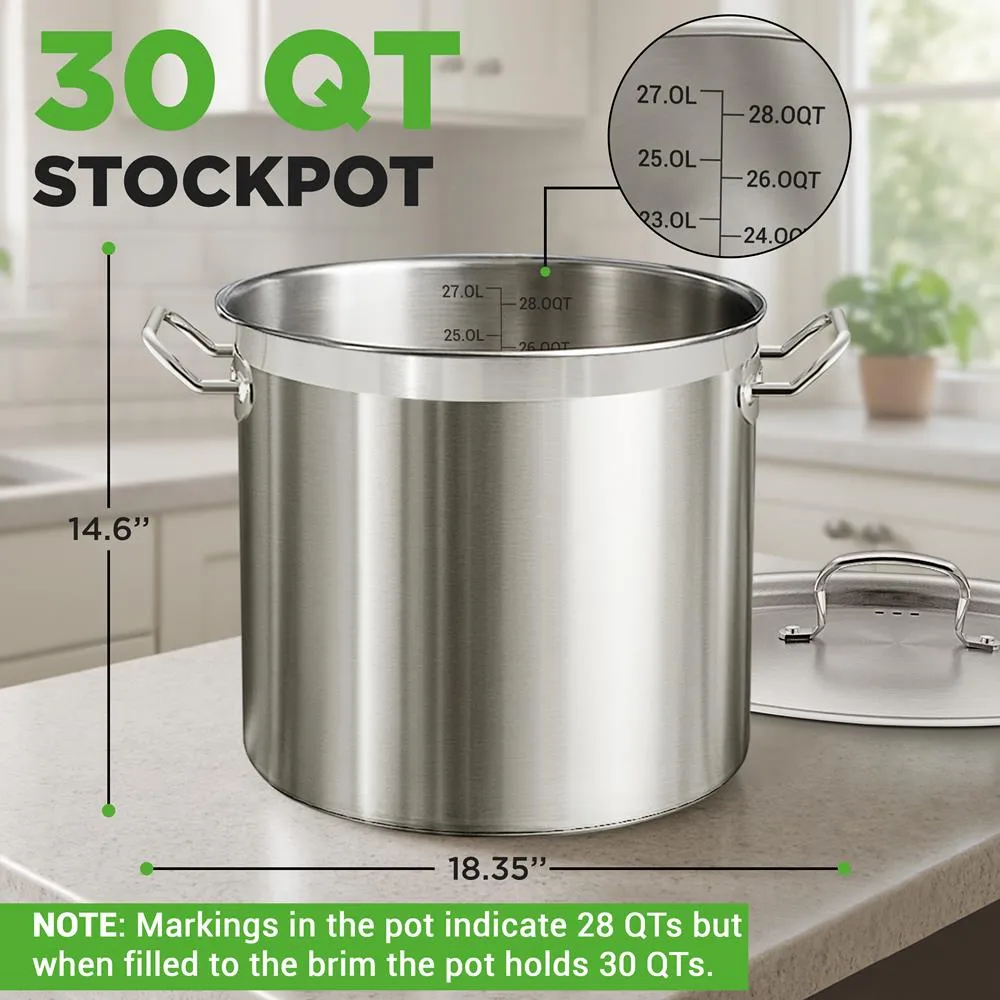 Nutrichef NCSPT30Q Faitout Inox 30 Qt Induction Grand