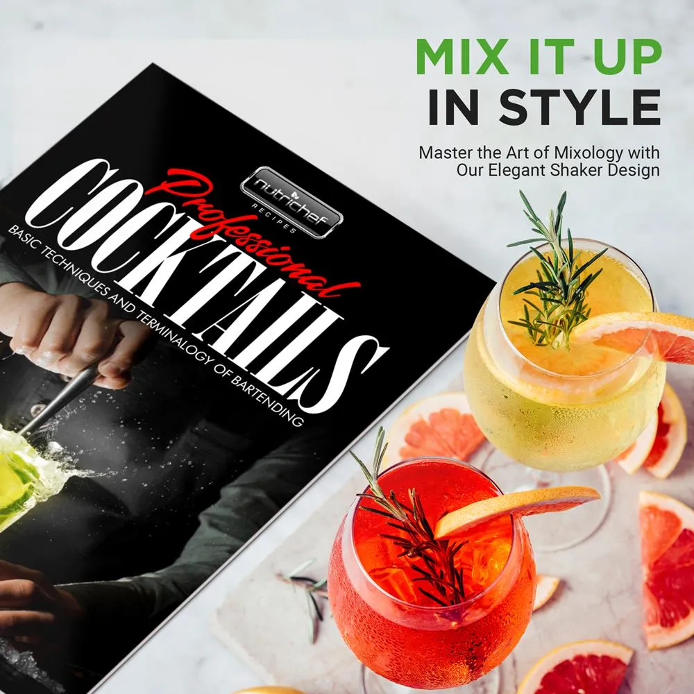 Nutrichef Kit Shaker Cocktail Inox 3 Pièces 750 ml